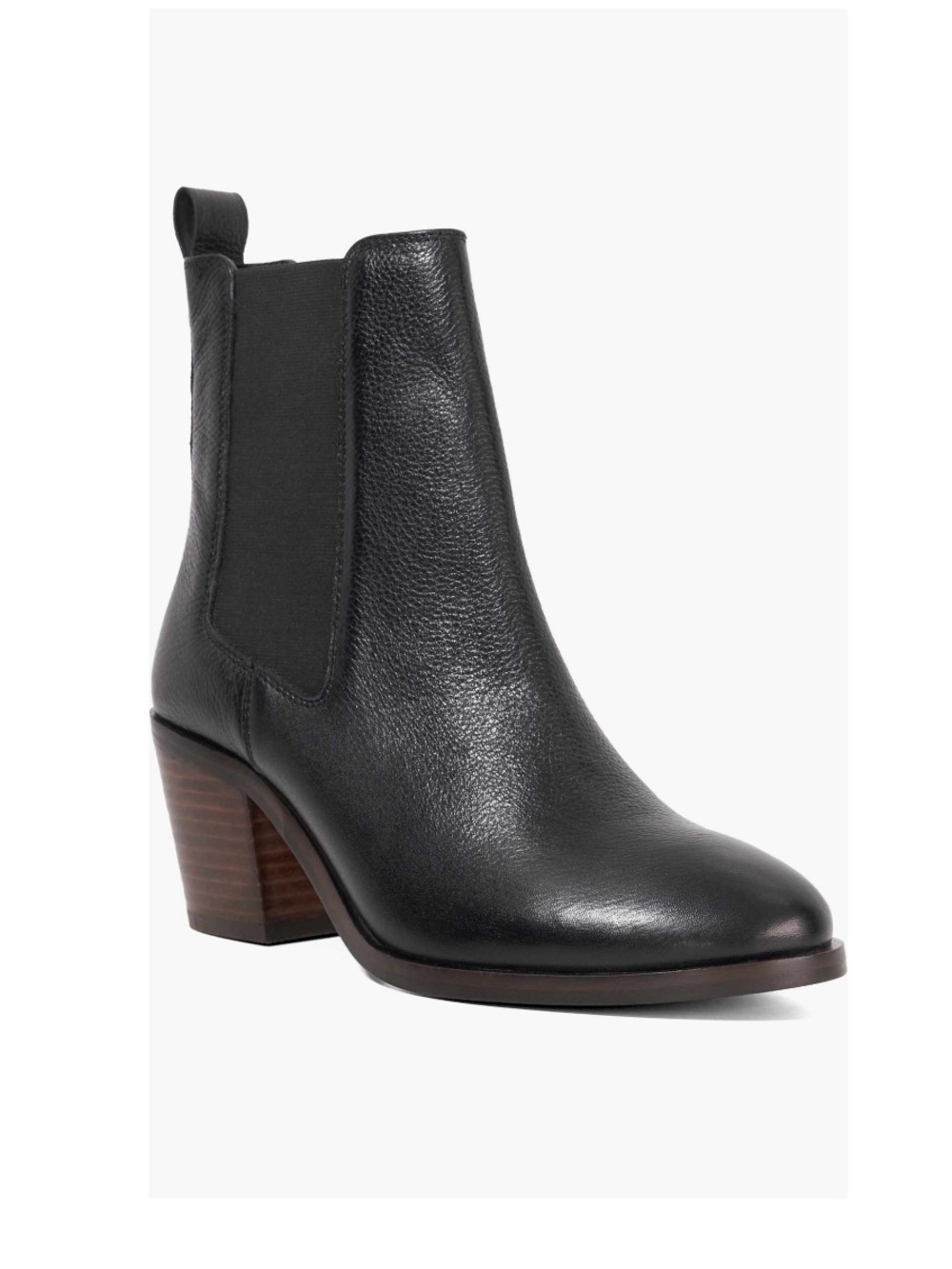 Dune London Pasil Bootie Smooth Black Leather Women’s 11 Stretch Gore Inserts
